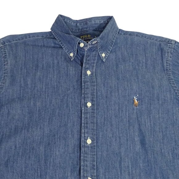 Polo Ralph Lauren Other - Polo Ralph Lauren Men Classic Blue Denim Button Down Shirt Size XL Long Sleeve